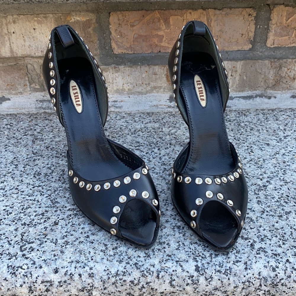 Me Silla black leather shoes